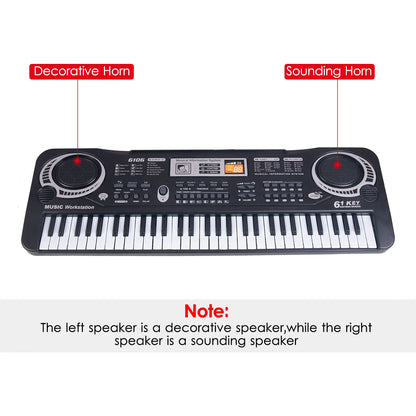Kids Electronic Piano Keyboard Portable 61 Keys Organ With Microphone Education Toy Musical Instrument Gift For Child Beginner