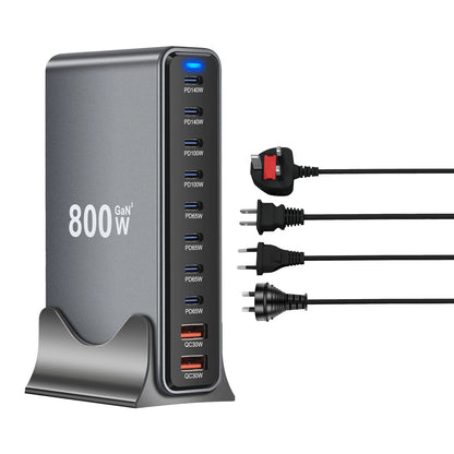 800W/670W/470W USB C Fast GaN Charger Multi-port Desktop Charging Station For iPhone Samsung Xiaomi Huawei Macbook Type C PD3.0
