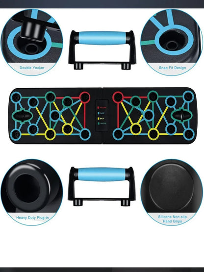 Portable Multi-Function Push-Up Board Set Foldable Exercise Equipment for Chest Abs Back Workout Home Gym Fitness Training