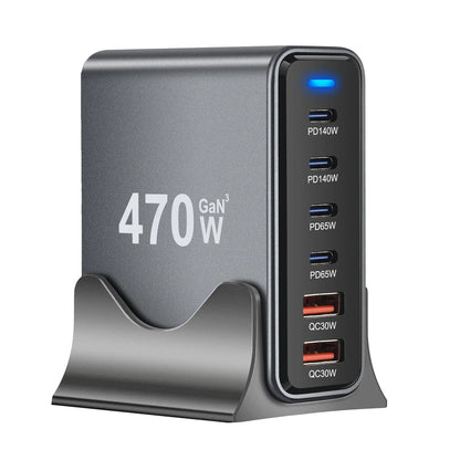 800W/670W/470W USB C Fast GaN Charger Multi-port Desktop Charging Station For iPhone Samsung Xiaomi Huawei Macbook Type C PD3.0