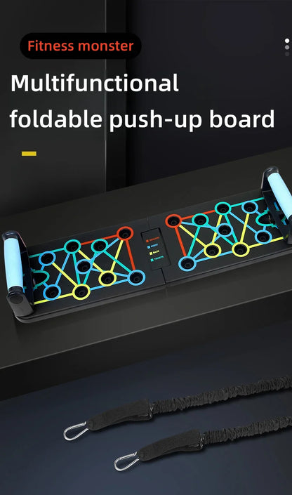 Portable Multi-Function Push-Up Board Set Foldable Exercise Equipment for Chest Abs Back Workout Home Gym Fitness Training