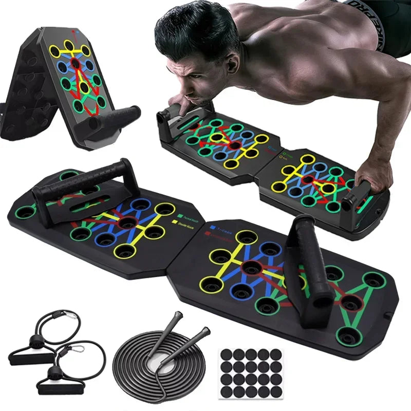 Household push-up board rack, foldable fitness equipment for men and women, chest and abdominal muscle training device.
