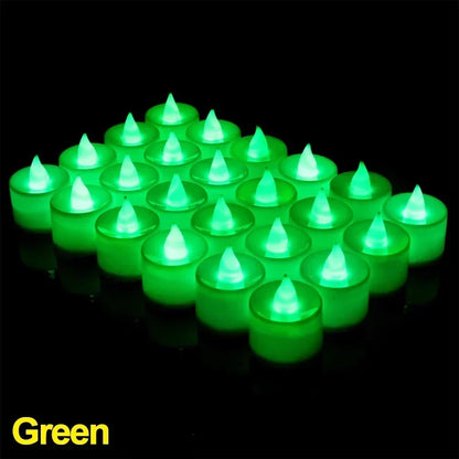 1/48PCS Flameless Led Candle Christmas Wedding Party Decoration Table Lamp Heart-shape Electronic Battery-Power Tealight Candles