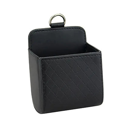 Multi functional car storage rack, artificial leather car phone holder, hanging storage box, car interior storage accessories