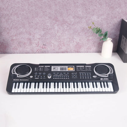 Kids Electronic Piano Keyboard Portable 61 Keys Organ With Microphone Education Toy Musical Instrument Gift For Child Beginner