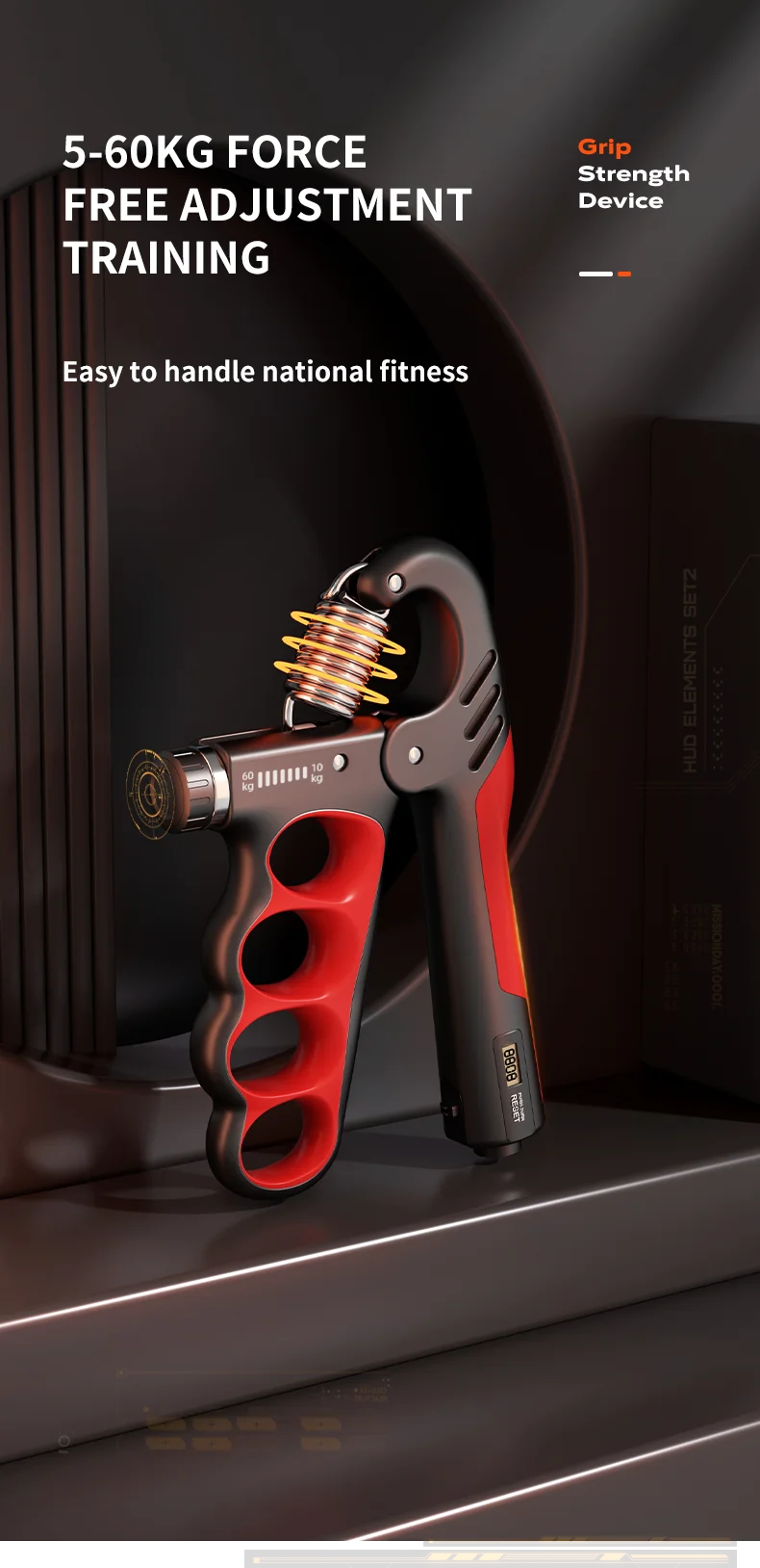 Grip Strengthener Gym Training Hand Exerciser Adjustable 5-100KG Fitness Unisex Finger Rehabilitation Training Hand Grip pesas