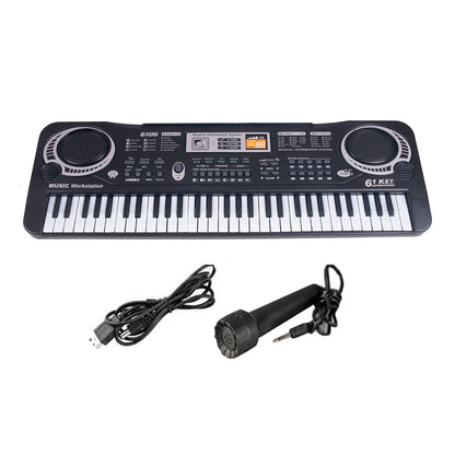 Kids Electronic Piano Keyboard Portable 61 Keys Organ With Microphone Education Toy Musical Instrument Gift For Child Beginner