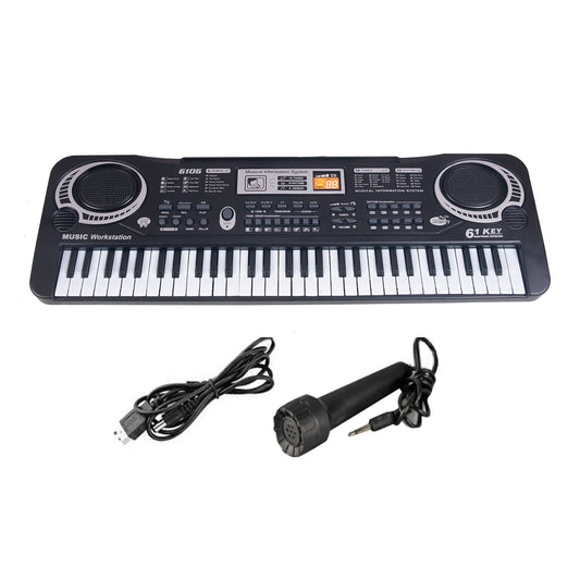 Kids Electronic Piano Keyboard Portable 61 Keys Organ With Microphone Education Toy Musical Instrument Gift For Child Beginner