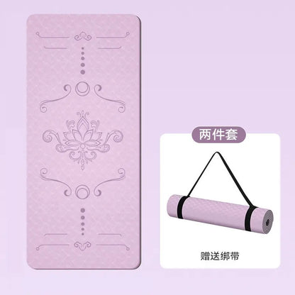 1850  800 10mm Wide Tpe Yoga Mat Thickened Non-slip Silent Sports Skipping Rope Dance Mat