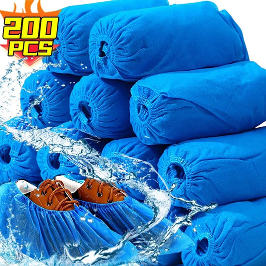 Disposable Shoe Covers Household Non-woven Shoe Cover Waterproof Slip Resistant Booties Cover Travel Hotel Disposable Dust Shoes