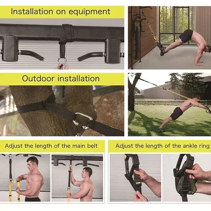 New 1 Set Suspension Training Strap Fitness Strength Power Suspension Trainer  Yoga Strap Wall Mount Professional Trx Tensioner