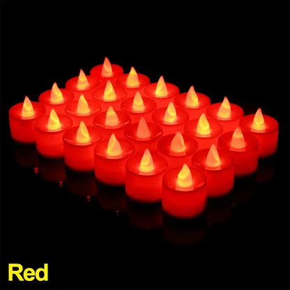 1/48PCS Flameless Led Candle Christmas Wedding Party Decoration Table Lamp Heart-shape Electronic Battery-Power Tealight Candles
