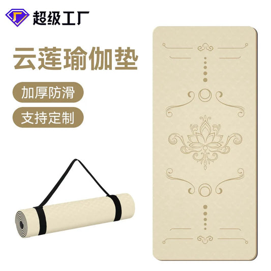 1850  800 10mm Wide Tpe Yoga Mat Thickened Non-slip Silent Sports Skipping Rope Dance Mat