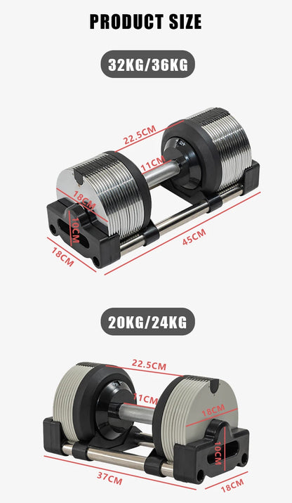 Adjustable Dumbbell Set 20Kg 28Kg 32Kg High Quality Product Category Dumbbells