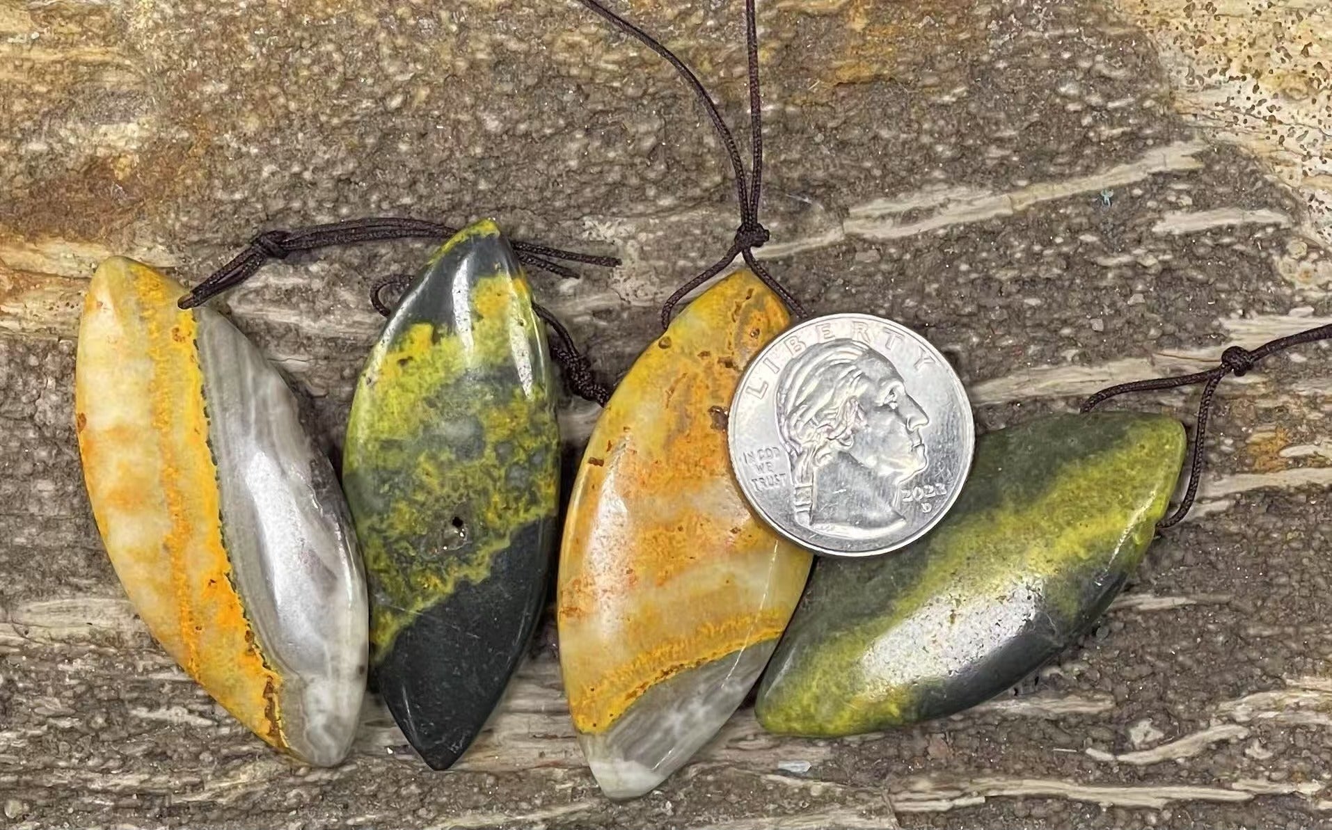 Bumble Bee Jasper Marquise Shape Pendant (1pc)-1